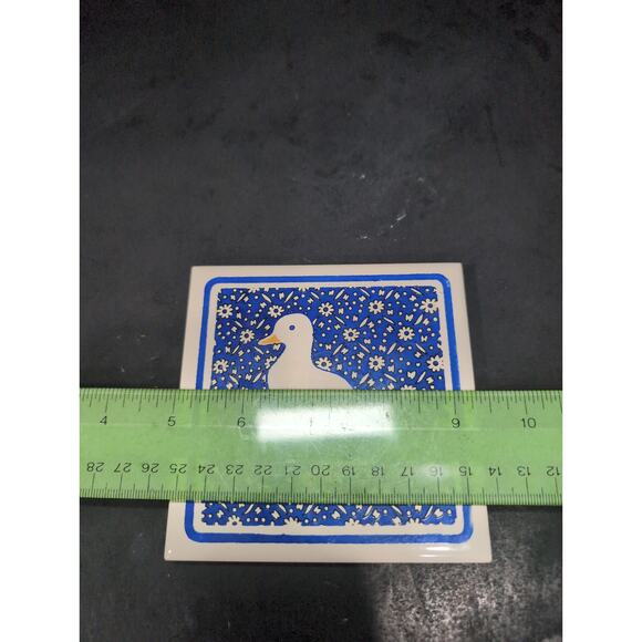 Orient Duck Farmhouse Coaster, Country Kitchen Decor Tile, Footed Drink Coaster - Picture 5 of 6